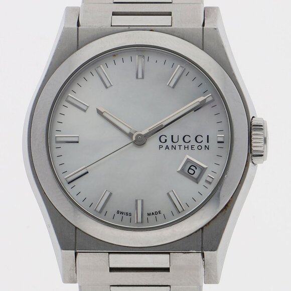 WATCH GUCCI 115.4 Pantheon White shell SS QZ - Picture 1 of 7